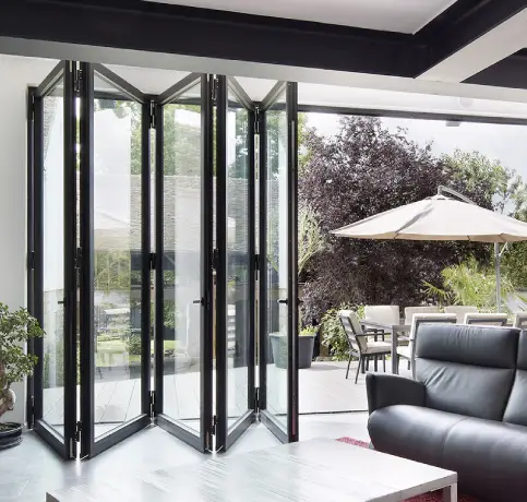 Folding glass doors